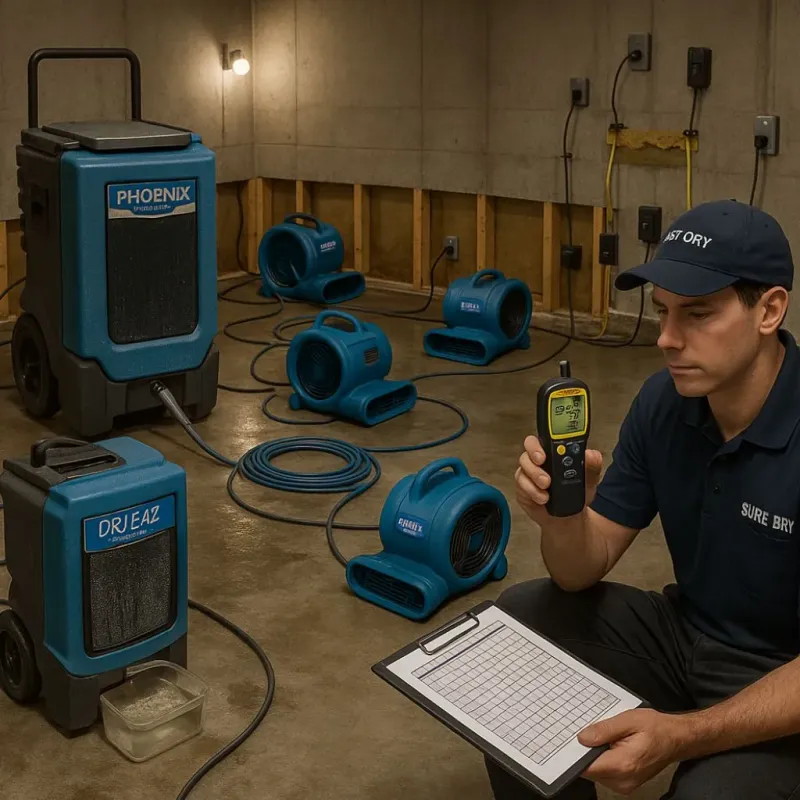 Structural Drying and Dehumidification process in Gallitzin, PA